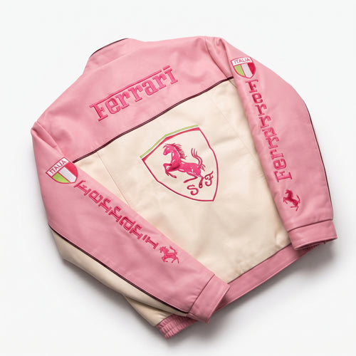 Ferrari Vintage Leather Jacket - Pink Edition