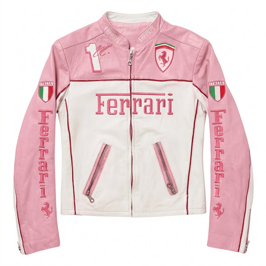Ferrari Vintage Leather Jacket - Pink Edition